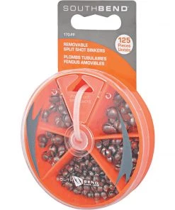 South Bend 125 Piece Removable Split Shot Sinkers Assortment Selector Pack