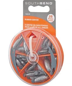 South Bend 26 Piece Rubber Center Sinker Assortment Selector Pack