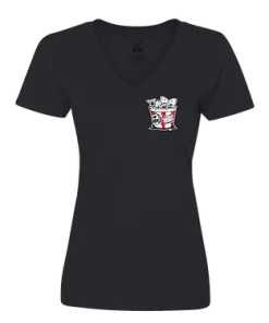 Kill Fish Co. KILLFISH CO. Women's "Bucket" Logo Black V-Neck T-Shirt