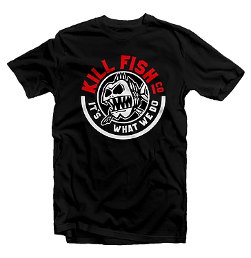 Kill Fish Co. FISHING AND OUTDOOR APPAREL KILLFISH CO. "Round" Black T-Shirt 3 Kill Fish Co. FISHING AND OUTDOOR APPAREL KILLFISH CO. "Round" Black T-Shirt