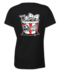 Kill Fish Co. KILLFISH CO. Women's "Bucket" Logo Black V-Neck T-Shirt