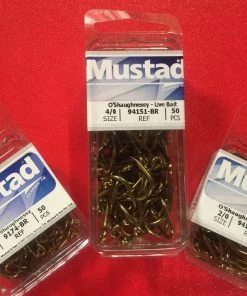 FISHING TACKLE Mustad 94151-BR O'Shaughnessy Live Bait Hook Beak Point